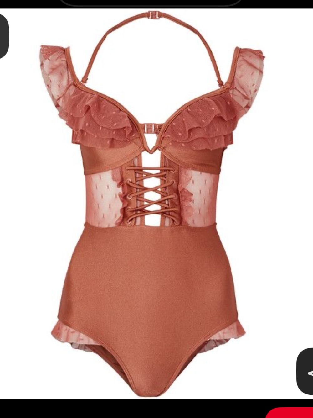 Zimmerman Corsair Corset Ruffle trimmed one piece swimsuit size medium NWOT